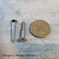 Antique Chrome Plated Brass Round head wood screws 1''(25.4mm) 8 gauge (pkt15)-Vintique Concepts
