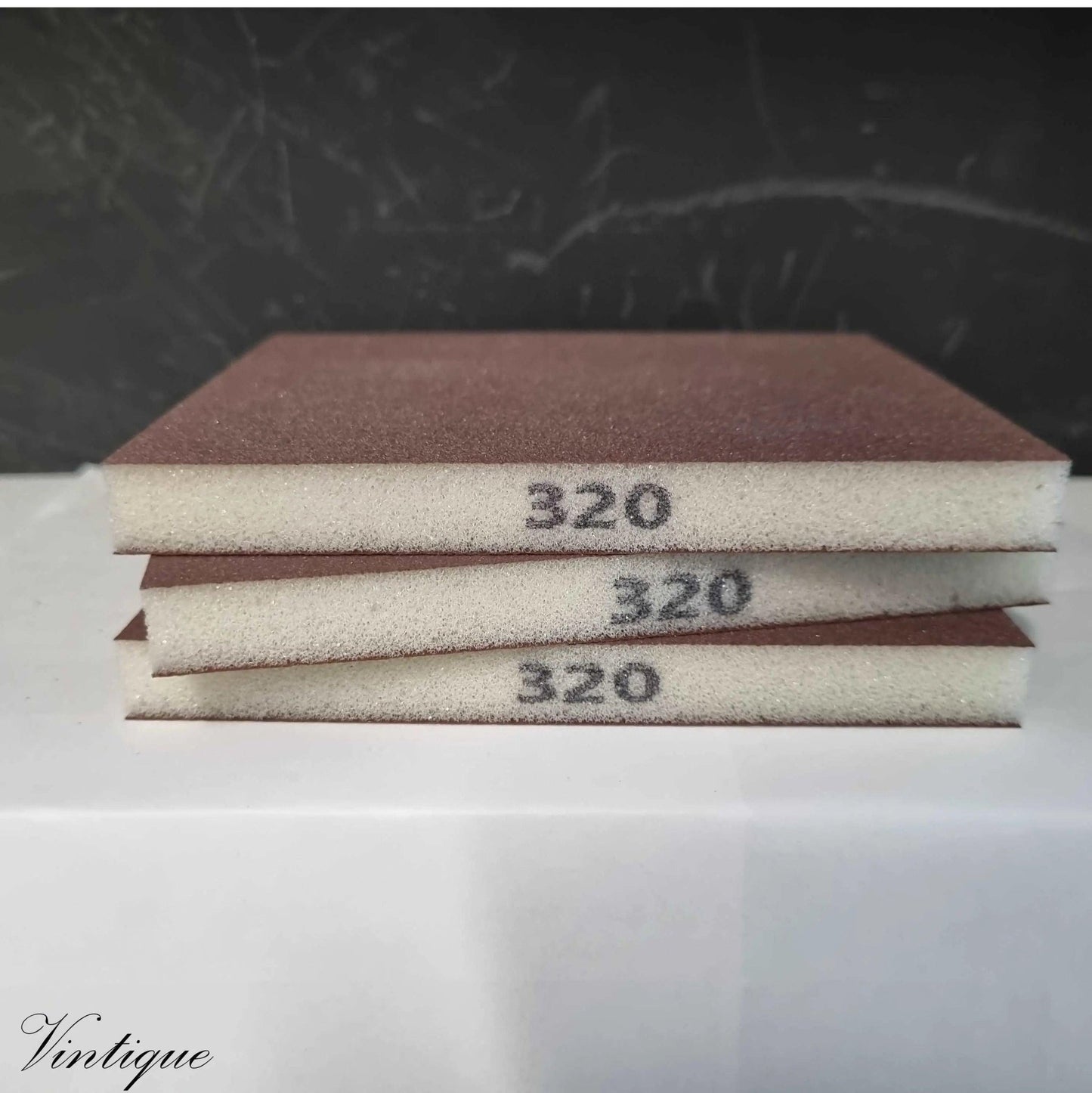 Abrasive Flexible Foam sanding Sponge pad-2 sided 320g 3 Pack-Vintique Concepts