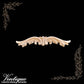 Alberts Feather carved wood Centre Applique 20cm x 4cm