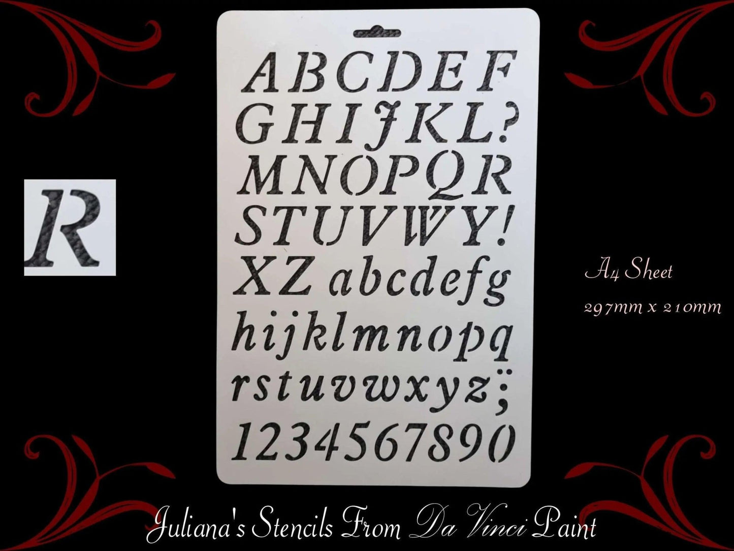 Alphabet Letters & Numbers  HIGHTOWER IT FONT furniture paint stencil (A4 Size)-Vintique Concepts