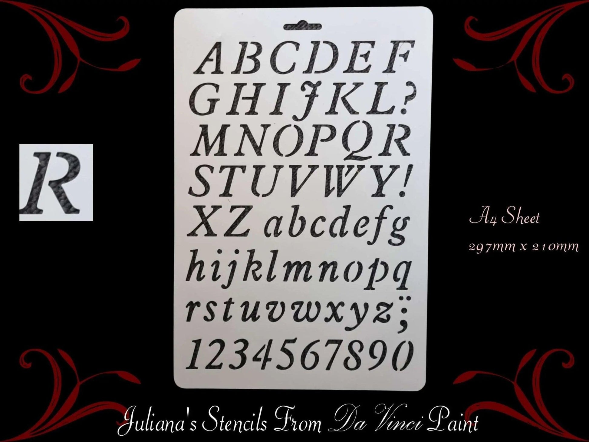 Alphabet Letters & Numbers  HIGHTOWER IT FONT furniture paint stencil (A4 Size)-Vintique Concepts