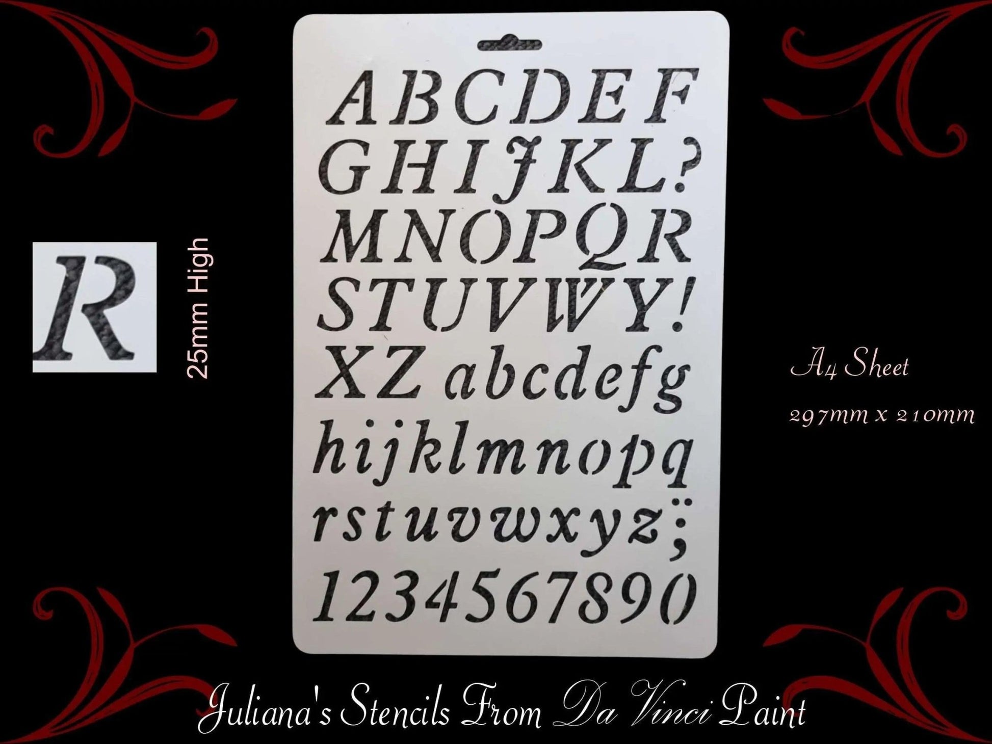 Alphabet Letters & Numbers  HIGHTOWER IT FONT furniture paint stencil (A4 Size)-Vintique Concepts