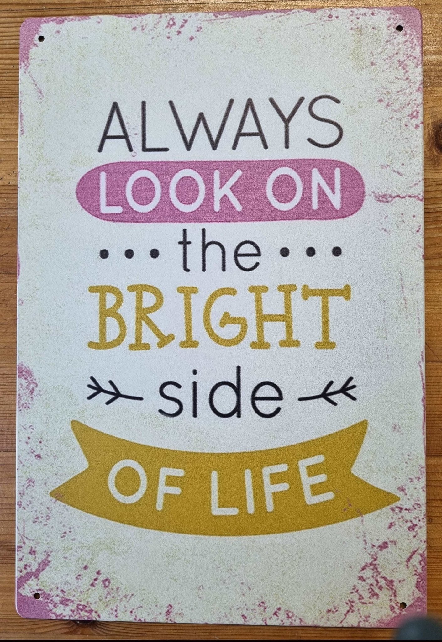 Always look on the bright side of life ....inspirational Tin Sign-30cm x 20cm *-Vintique Concepts