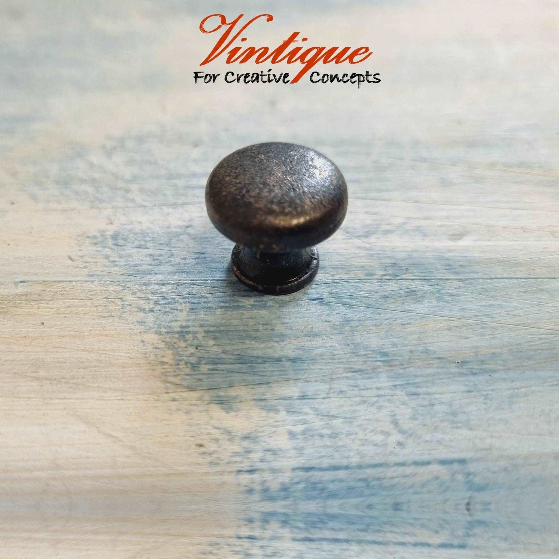 Antique Bronze "itsy Bitsy" small drawer or cabinet vintage knob 15mm dia-Vintique Concepts