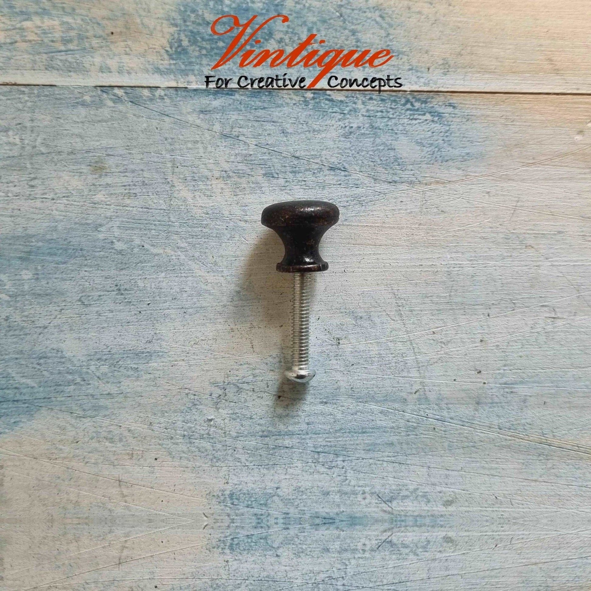Antique Bronze "itsy Bitsy" small drawer or cabinet vintage knob 15mm dia-Vintique Concepts