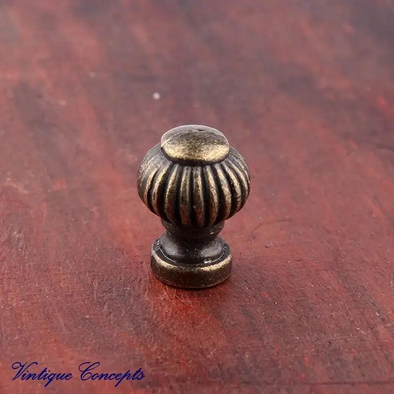 Antique Bronze "ORB" small drawer or cabinet vintage knob 14mm dia-Vintique Concepts