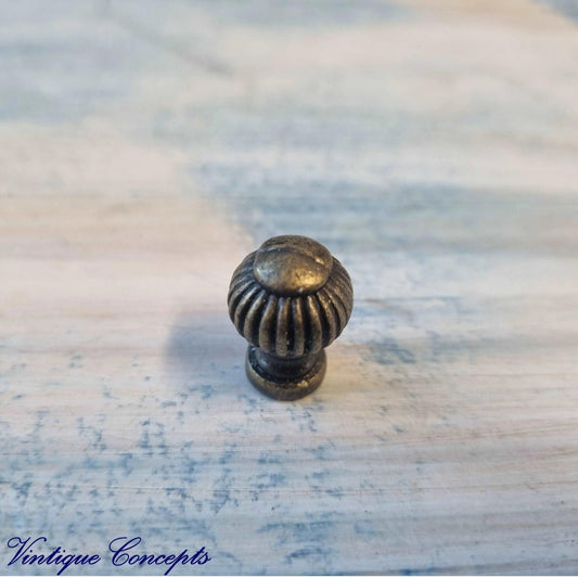Antique Bronze "ORB" small drawer or cabinet vintage knob 14mm dia-Vintique Concepts