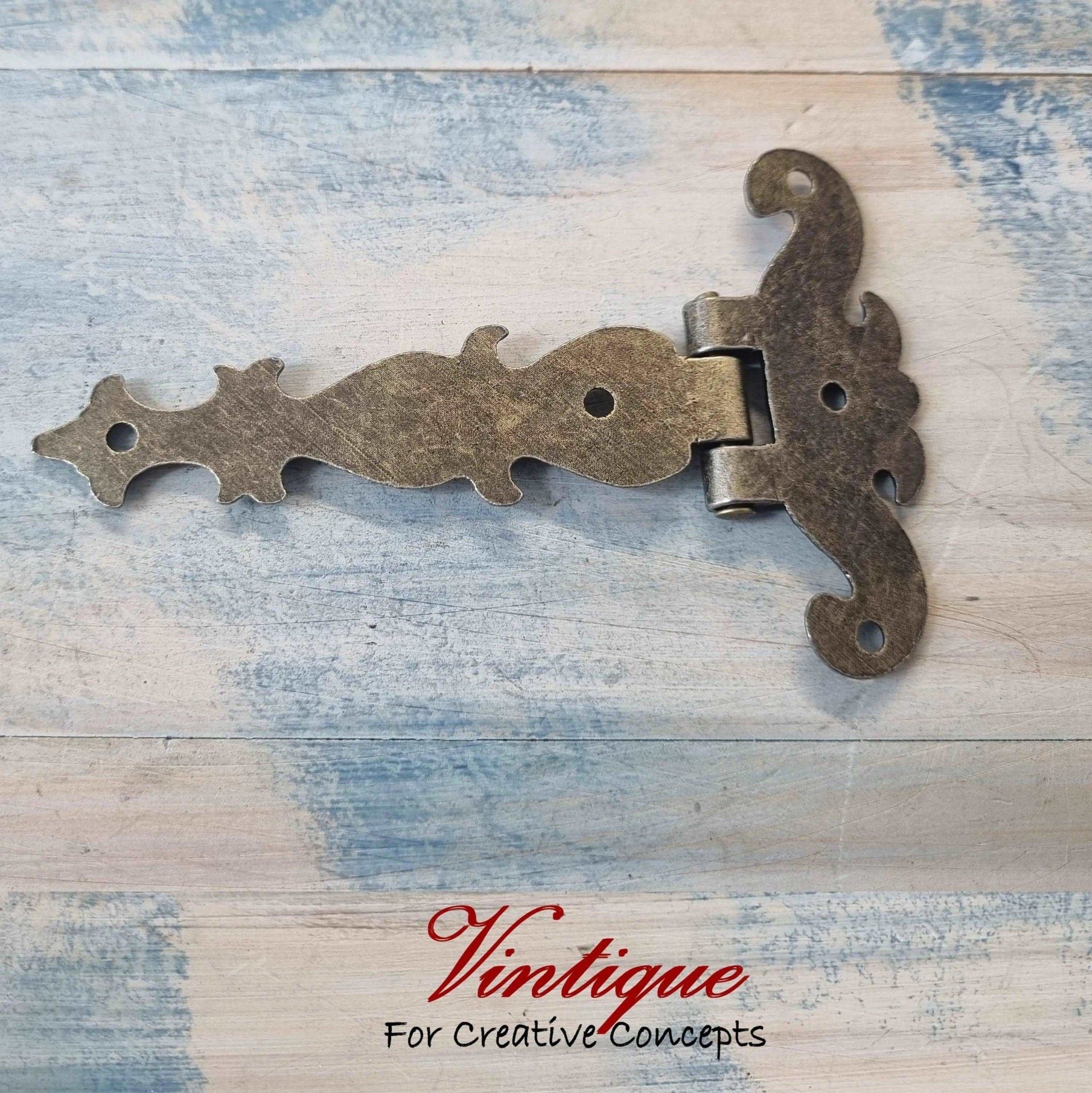 Antique Bronze Ornate (Fancy ) T-Hinge 114mm x 75mm-Vintique Concepts
