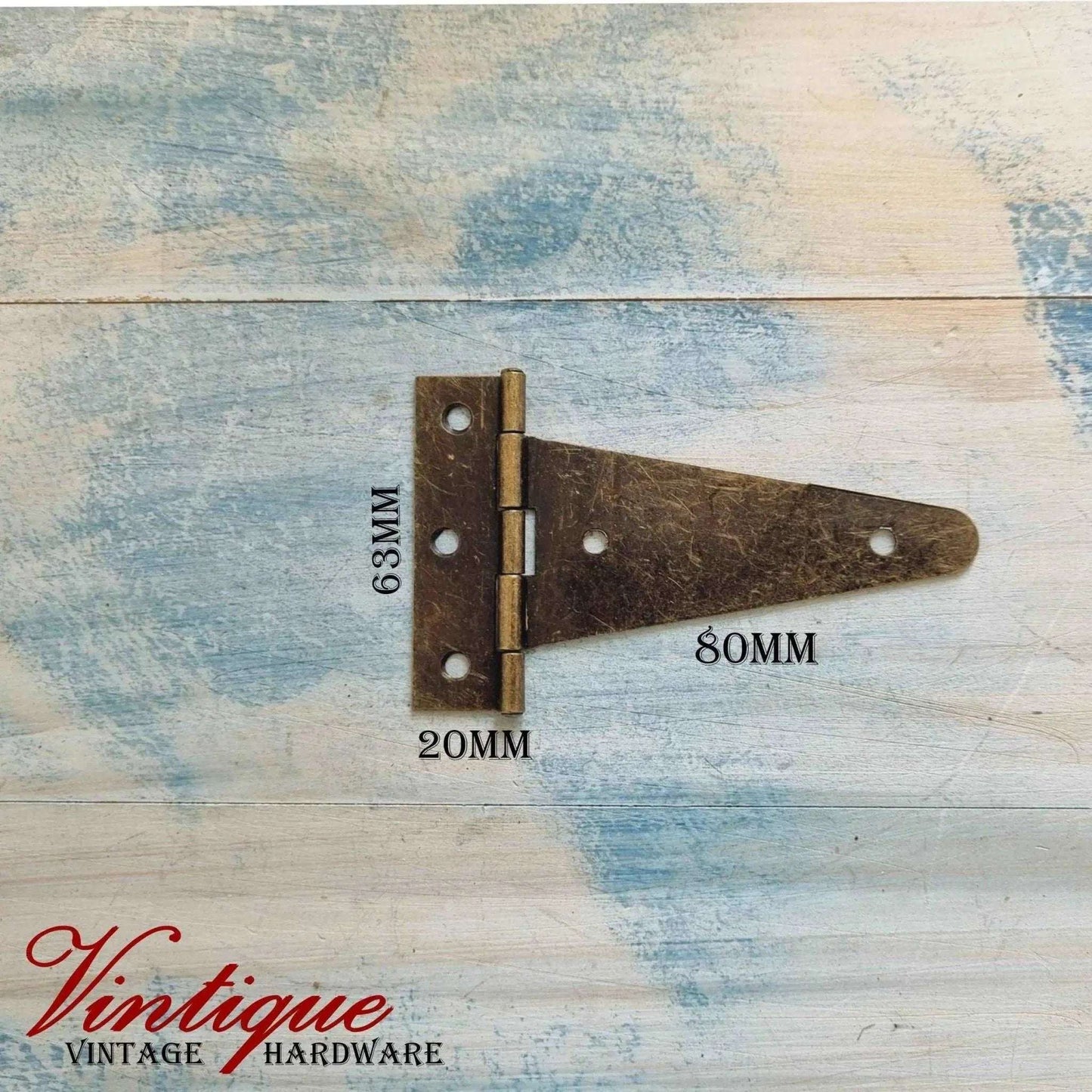 Antique Bronze T-Hinge 100mm for Doors (Each) - Vintique Concepts