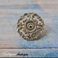 antique Gold furniture Knob 44mm Dia (Recycled hardware)-Vintique Concepts
