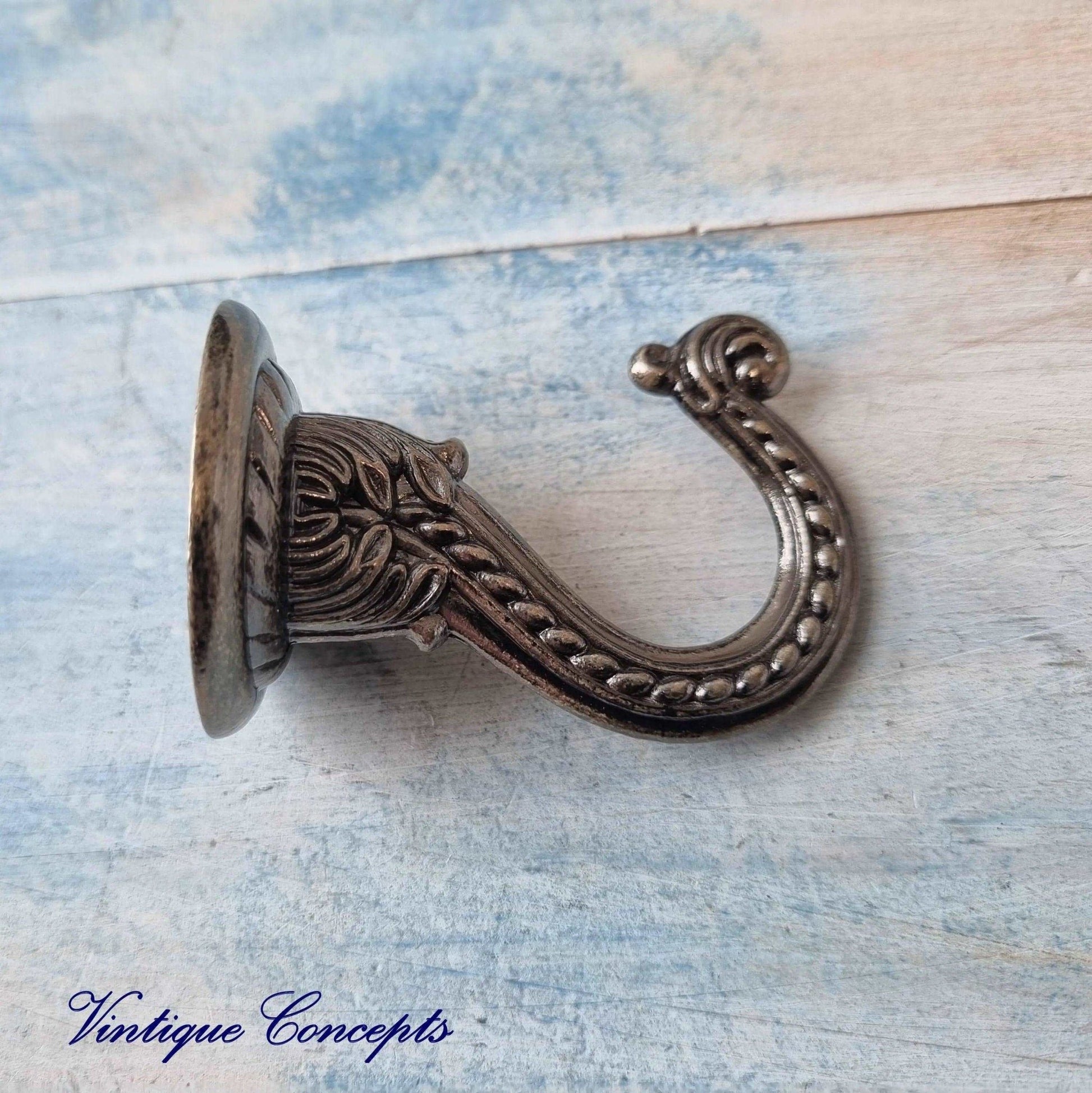 Antique Look Ornate Wall & Ceiling Hook 56mm long-Vintique Concepts