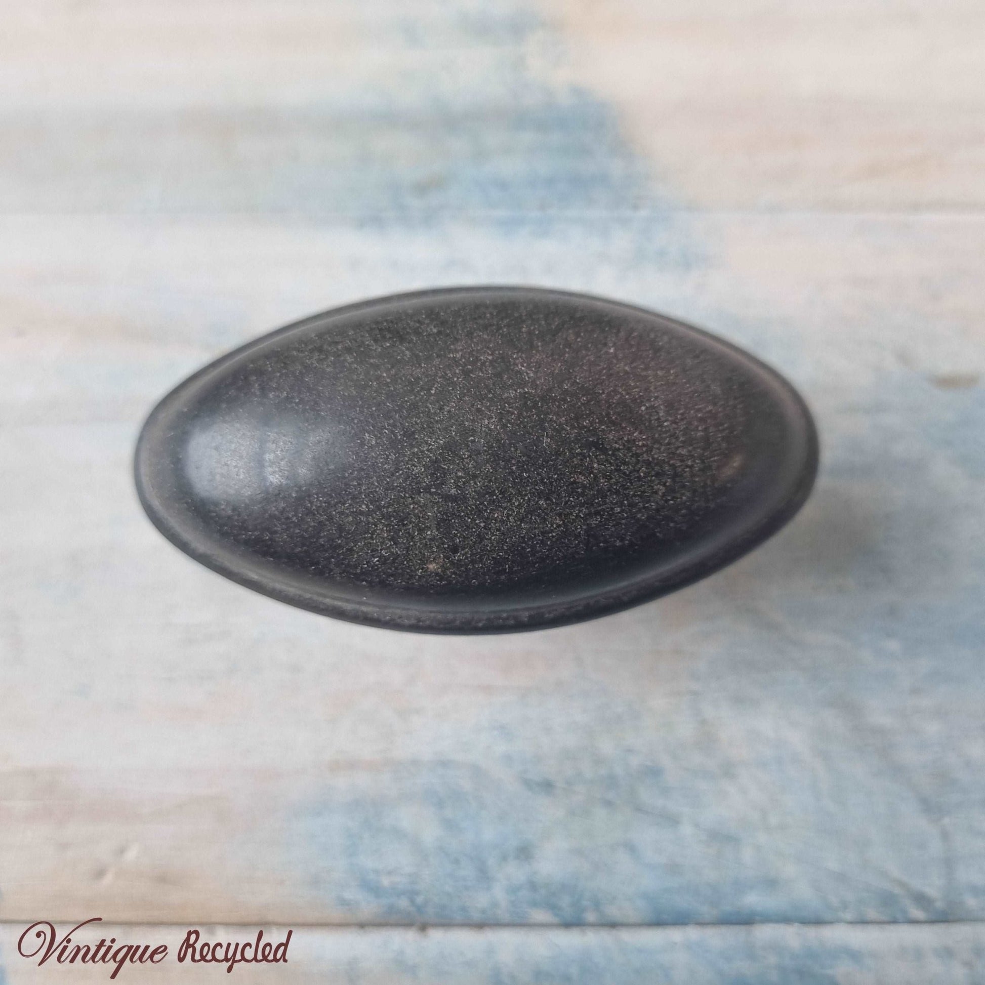 Antique oval Bakelite door Knob (graphite)-Vintique Concepts