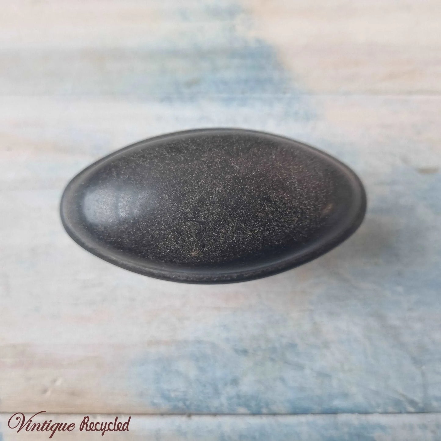 Antique oval Bakelite door Knob (graphite)-Vintique Concepts