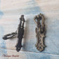 antique solid brass Drawer Drop hand;le with keyhole (pair)-Vintique Concepts