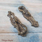 antique solid brass Drawer Drop hand;le with keyhole (pair)-Vintique Concepts