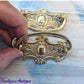 antique solid brass Drawer swing handles (pair)86mm long-Vintique Concepts