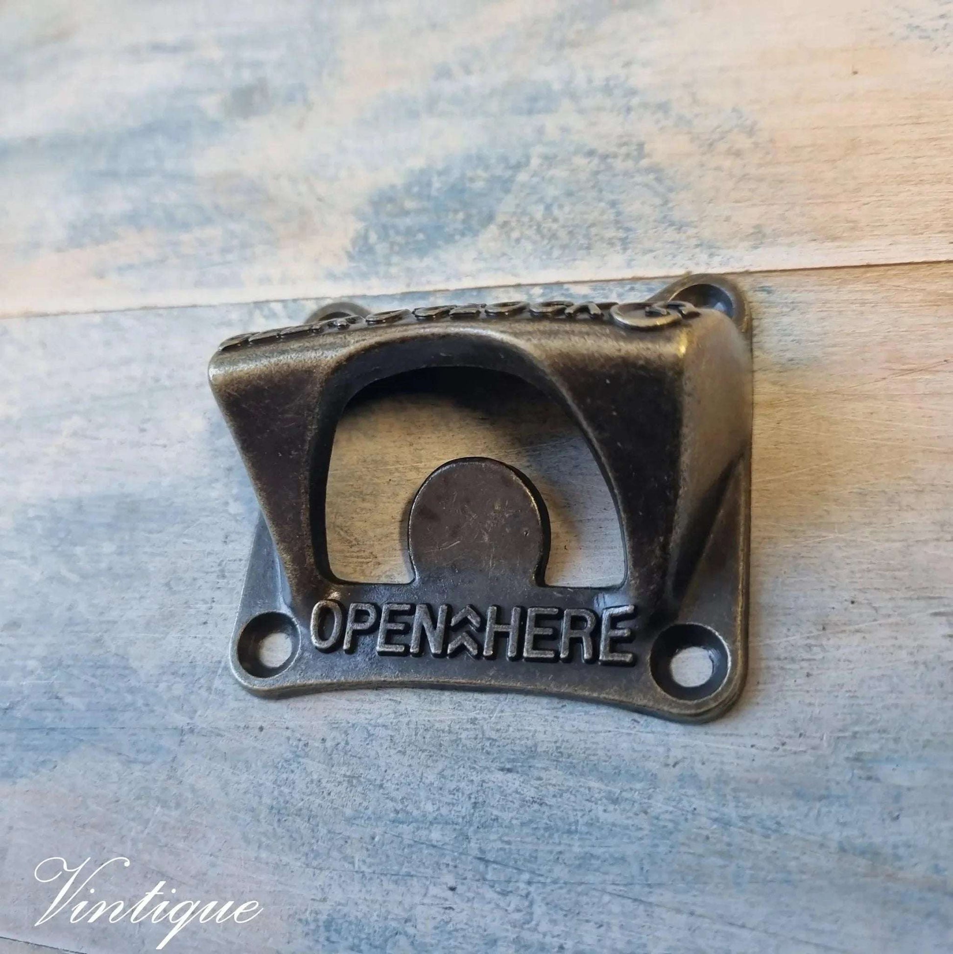 Beer o'clock Yellow Bronze Wall Mounted Bottle opener - Vintique Concepts
