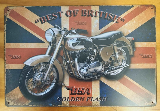 Best of British BSA....Tin Sign-Vintage Motorbikes 30cm x 20cm*-Vintique Concepts