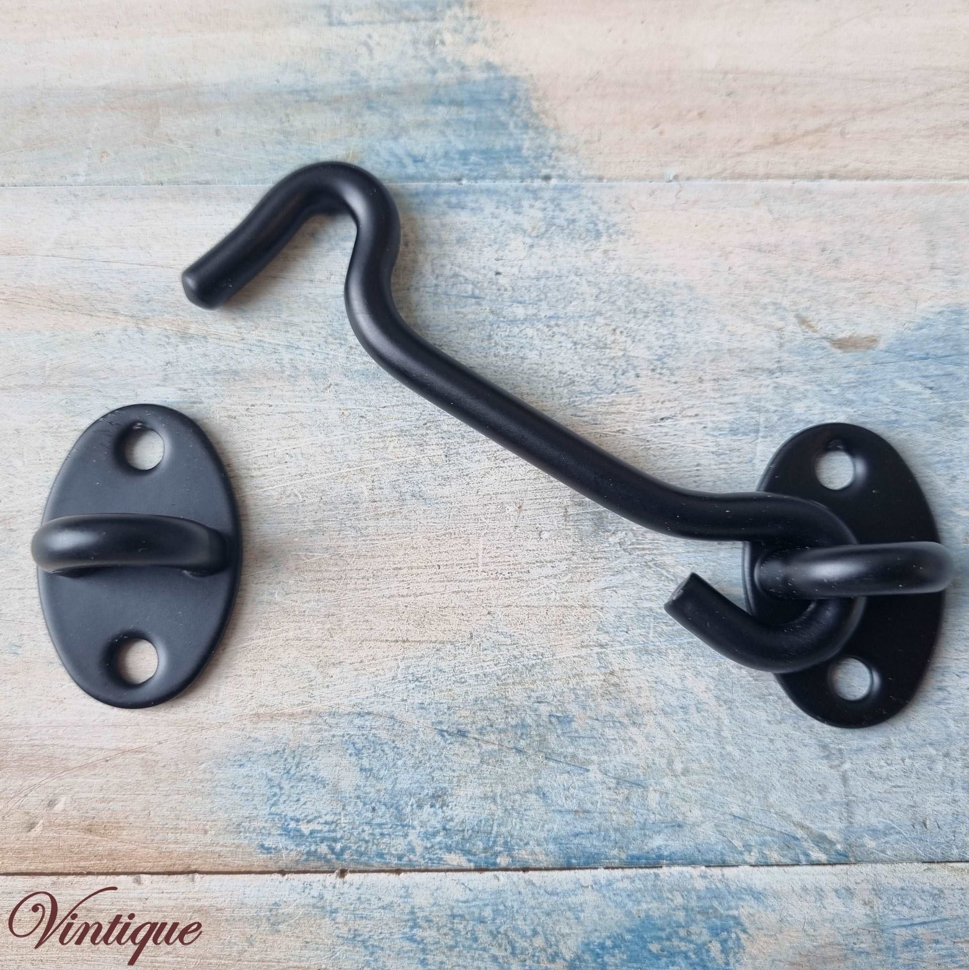 Black Cabin Hook 100mm long-Vintique Concepts