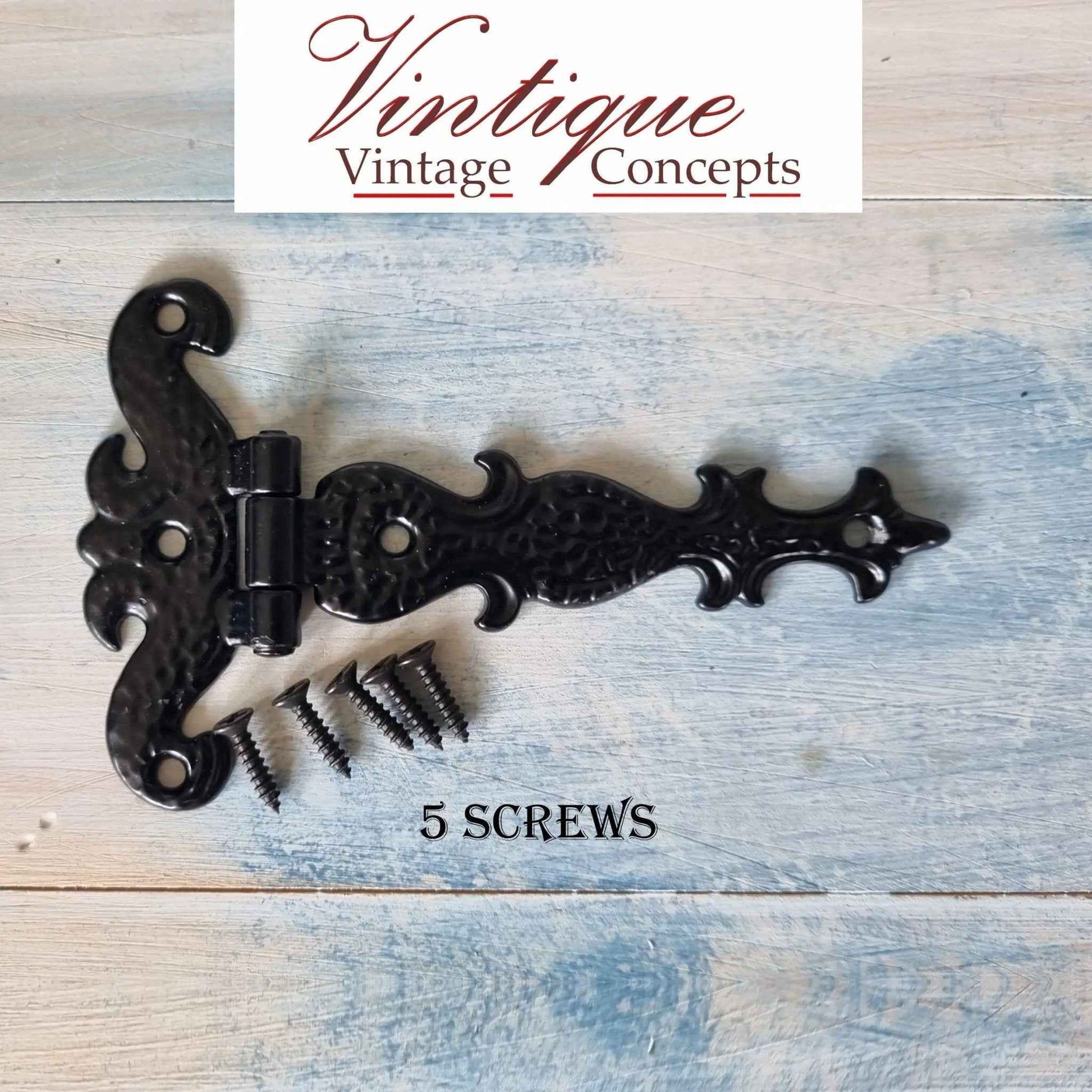 Black Ornate (Fancy ) T-Hinge 114mm x 75mm