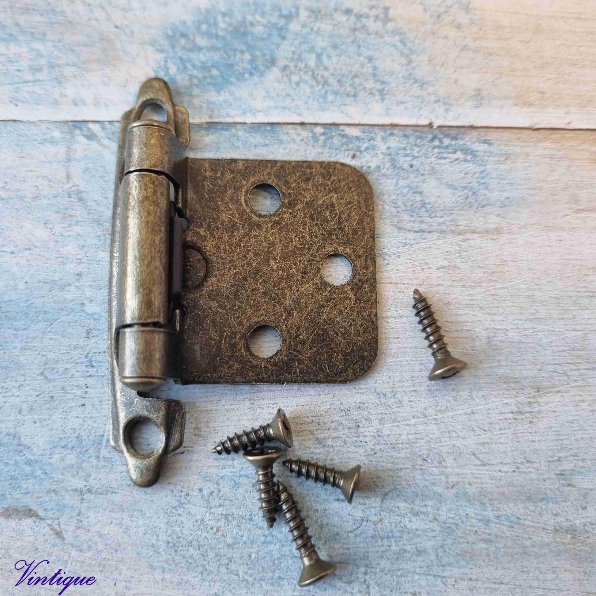 Bronze Self-Closing Overlay Hinges 72mm x 46mm-Vintique Concepts