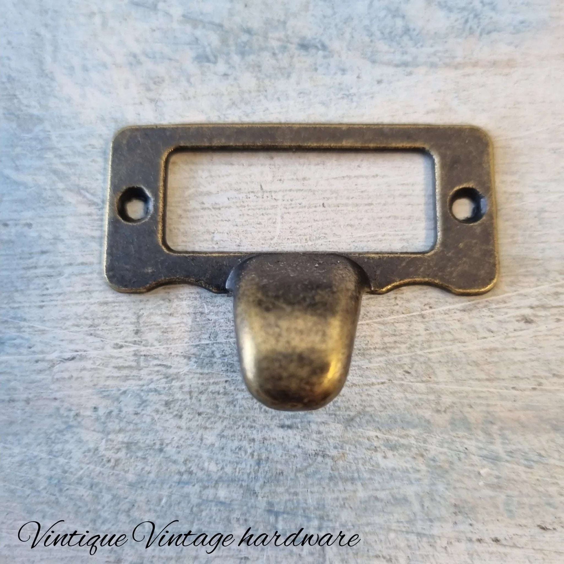 Card holder drawer handle with lip (2 sizes) Bronze - Vintique Concepts