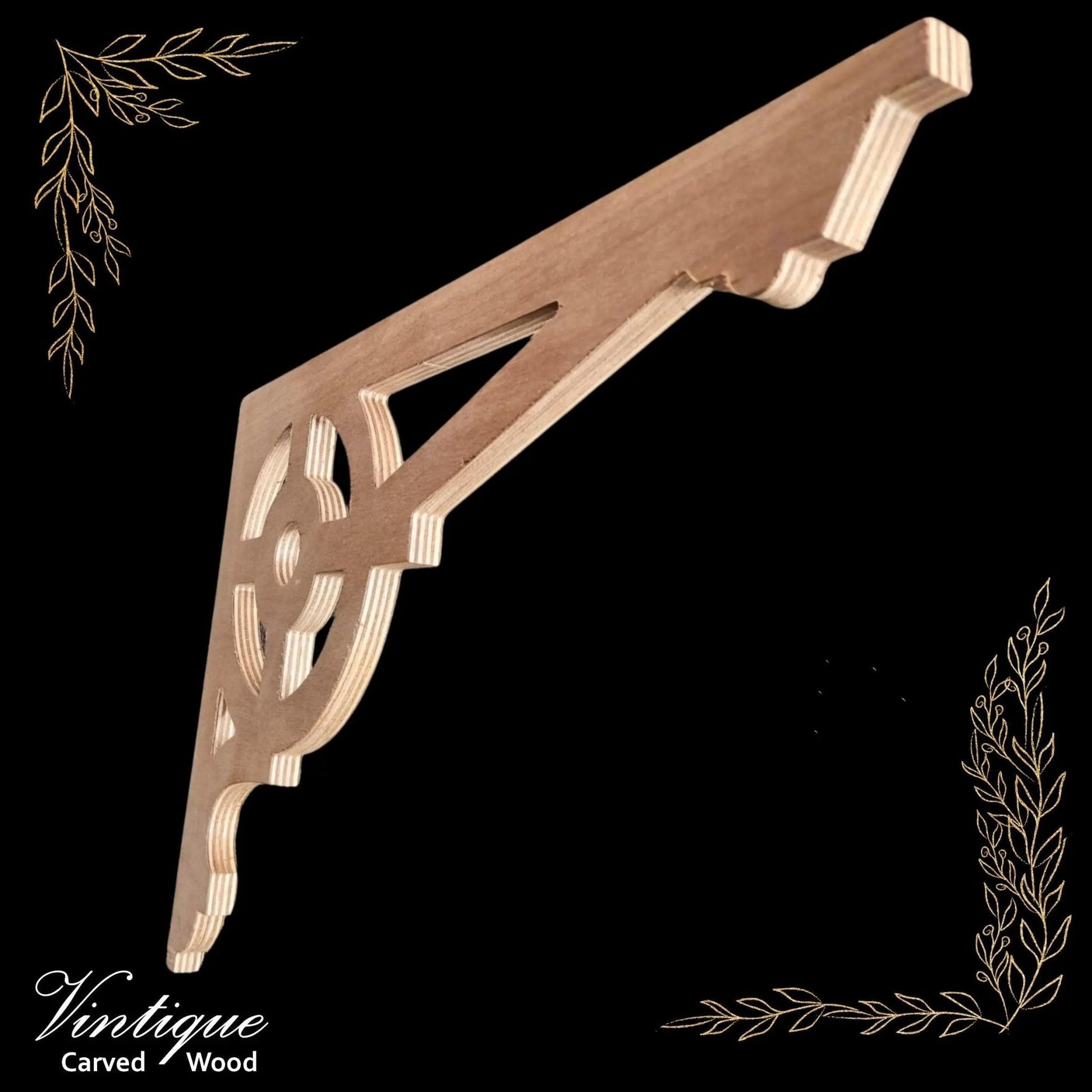 Carved wooden Lace Fretwork-Cathedral (FW4) 554mm x 372mm-Vintique Concepts