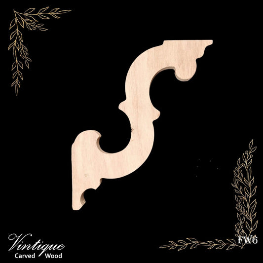 Carved wooden Lace Fretwork Corner -Homestead (FW6) 178mm x 218mm-Vintique Concepts