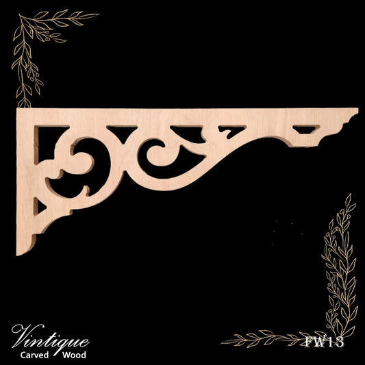 Carved wooden Lace Fretwork Corner -Parnell (FW13) 530mm x 230mm-Vintique Concepts