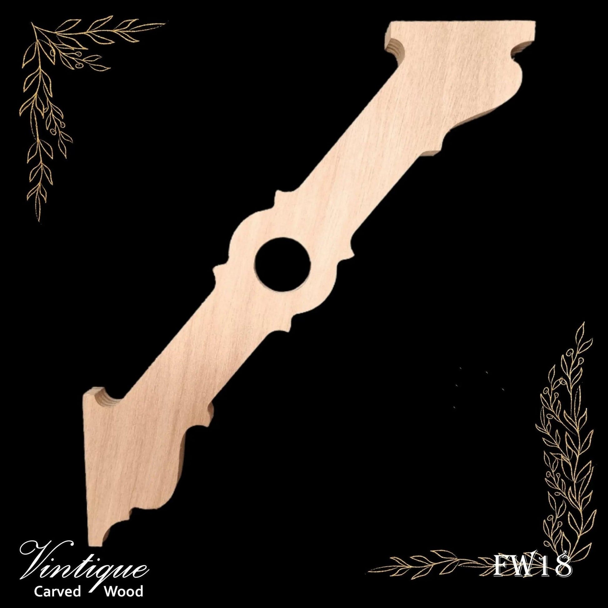 Carved wooden Lace Fretwork Corner -Railways (FW18) 192mm x 230mm-Vintique Concepts