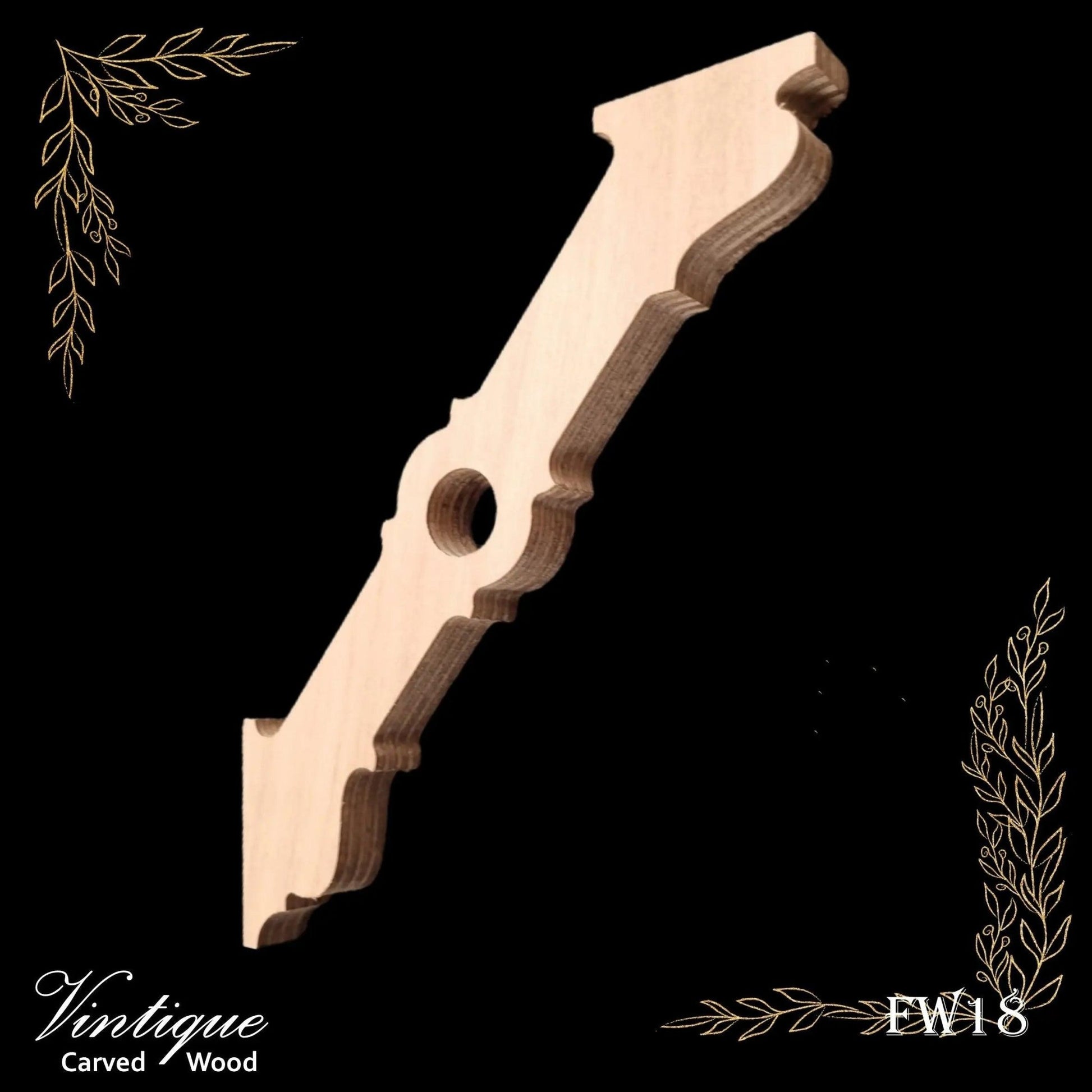 Carved wooden Lace Fretwork Corner -Railways (FW18) 192mm x 230mm-Vintique Concepts