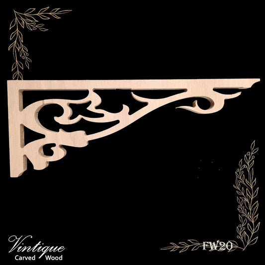 Carved wooden Lace Fretwork Corner -Stratford (FW20)443m x 160mm-Vintique Concepts