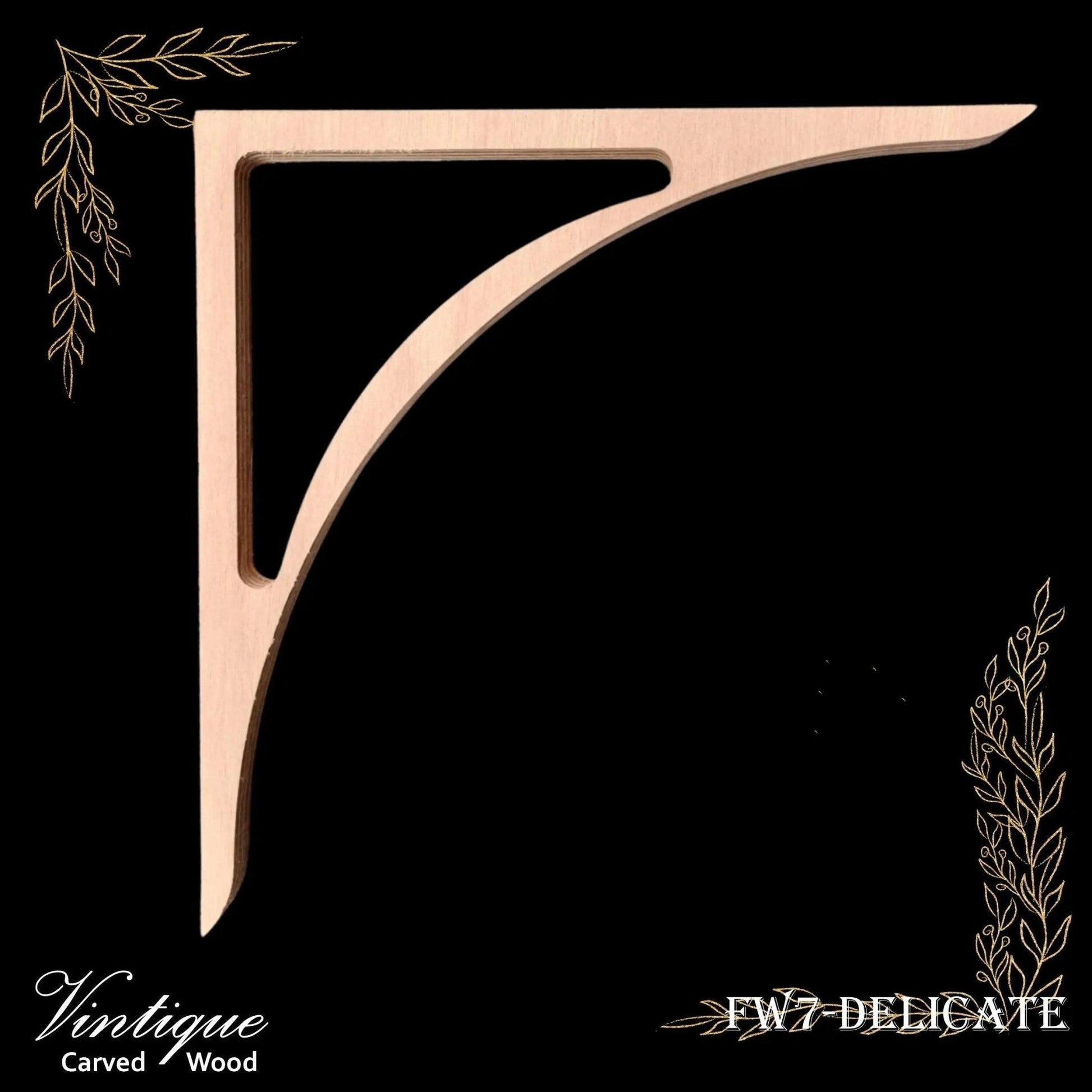 Carved wooden Lace Fretwork-Cottage  DELICATE (FW7-DEL) 248mm x 248mm-Vintique Concepts