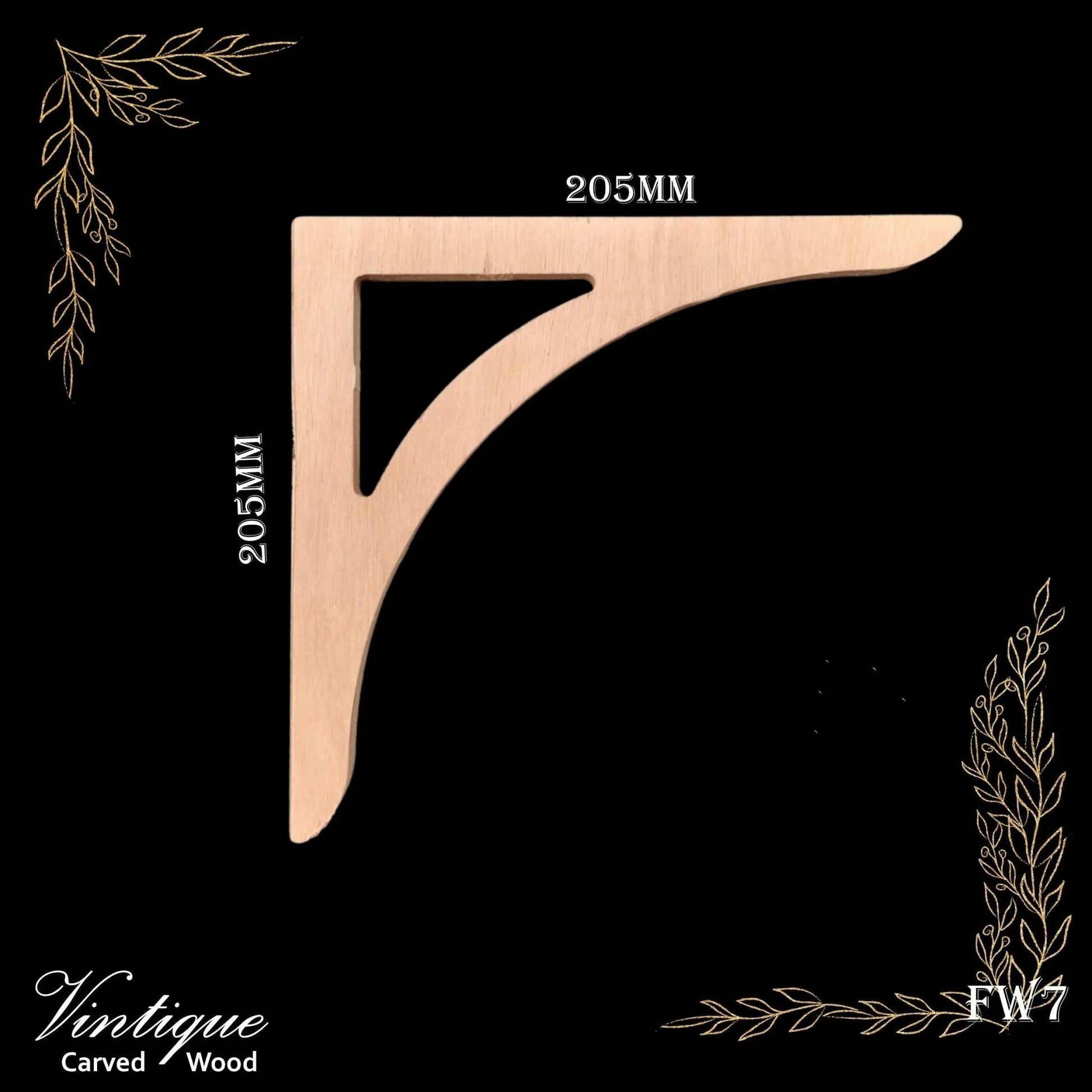 Carved wooden Lace Fretwork-Cottage l (FW7) 205mm x 205mm-Vintique Concepts