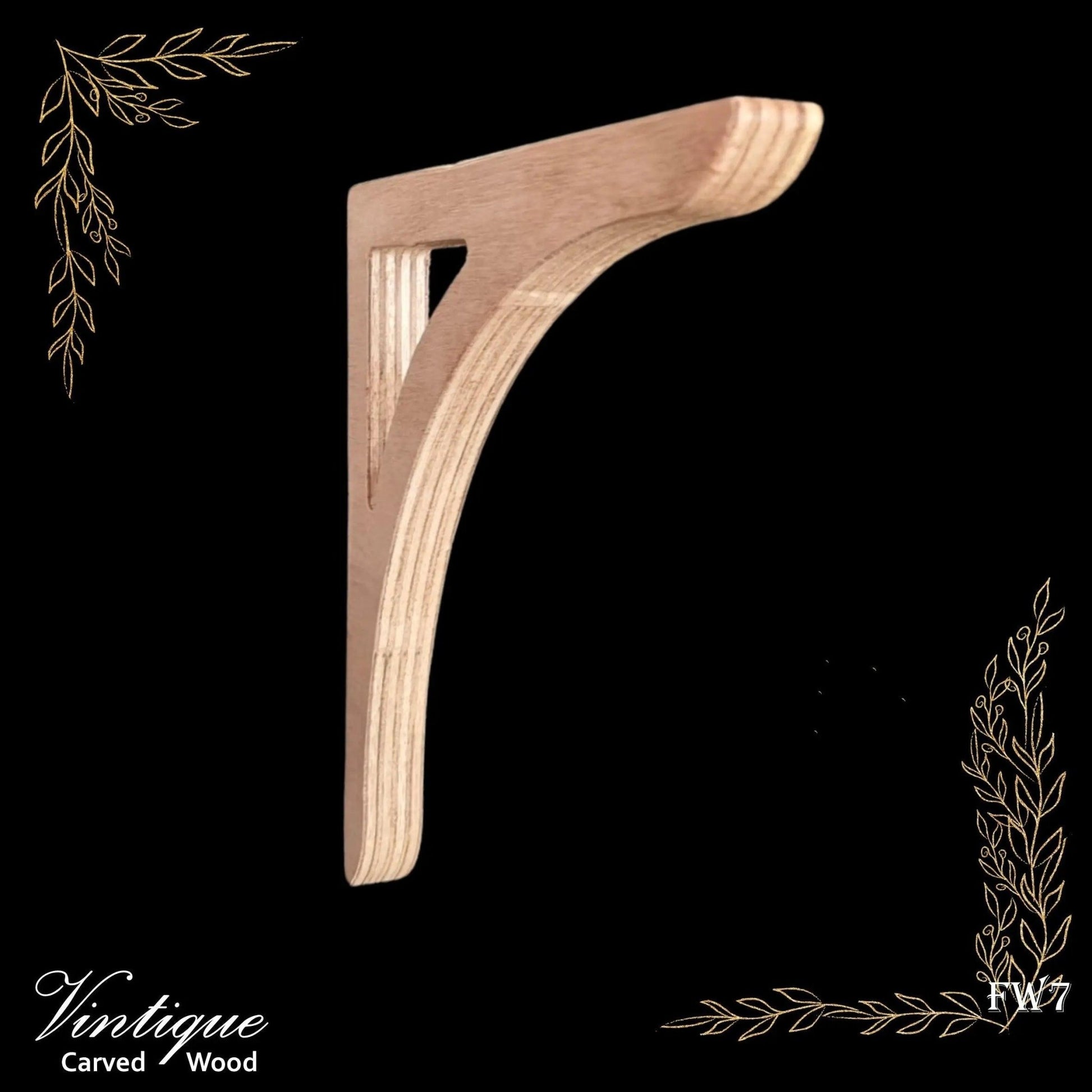 Carved wooden Lace Fretwork-Cottage l (FW7) 205mm x 205mm-Vintique Concepts