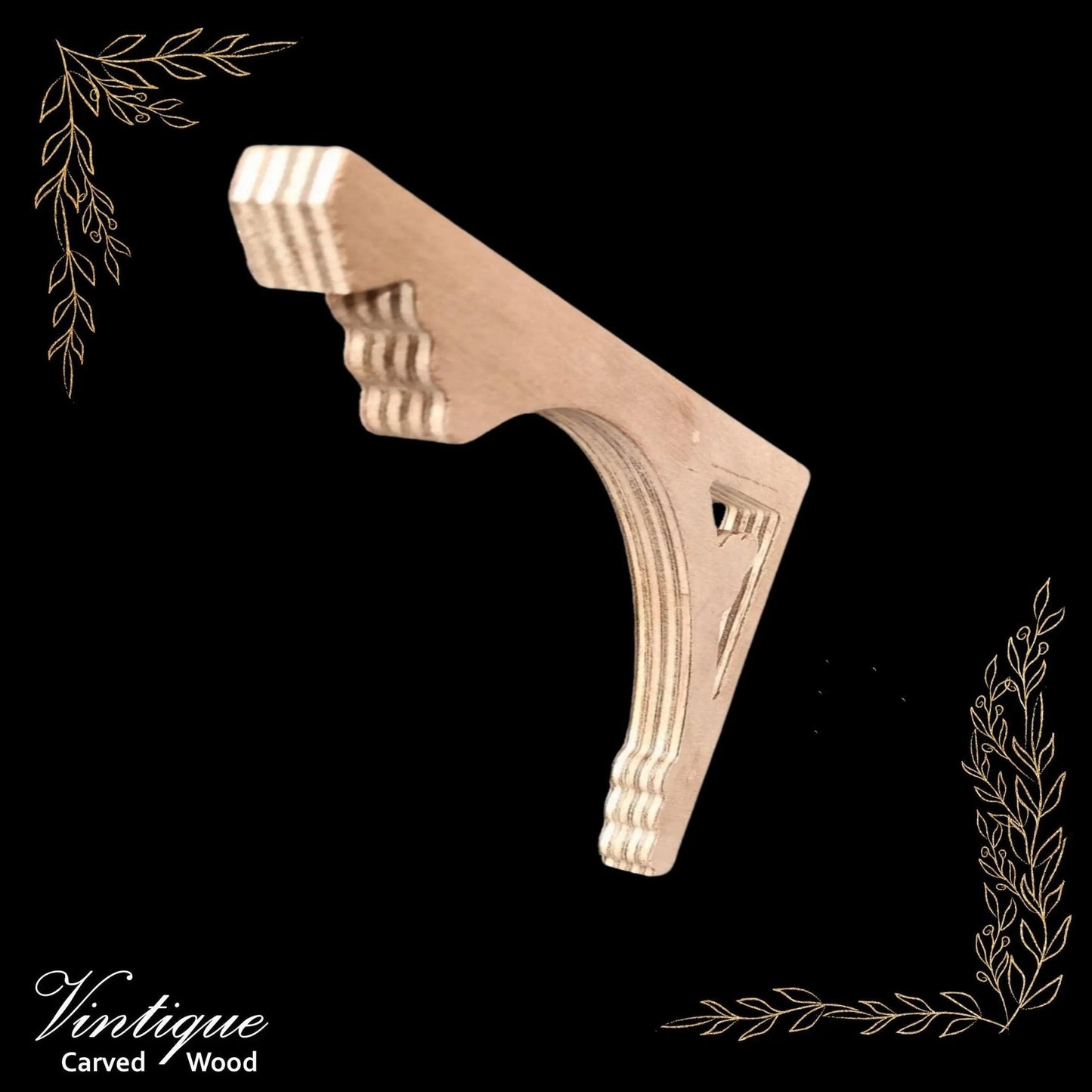 Carved wooden Lace Fretwork-Dunedin (FW3) 262mm x 178mm-Vintique Concepts