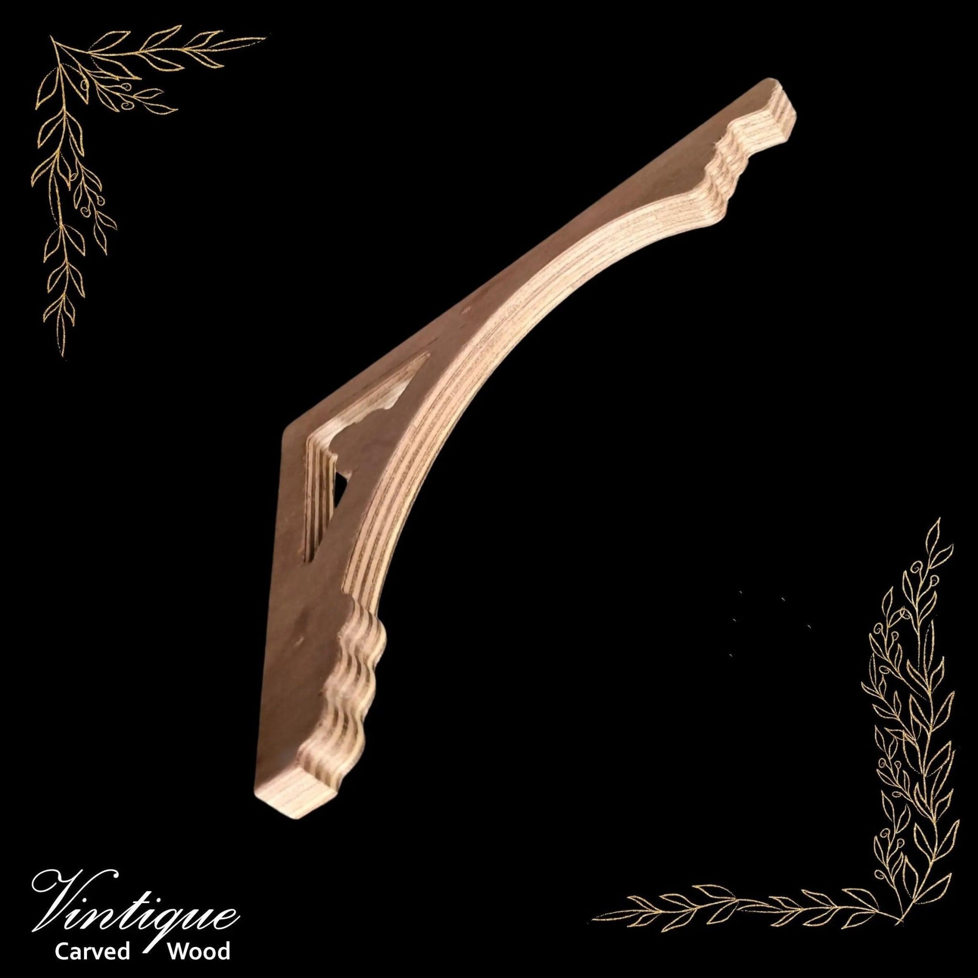 Carved wooden Lace Fretwork-Dunedin (FW3) 262mm x 178mm-Vintique Concepts