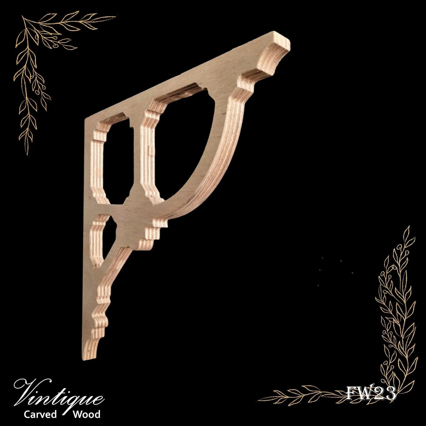 Carved wooden Lace Fretwork-Logan Park (FW23) 285mm x 311mm-Vintique Concepts