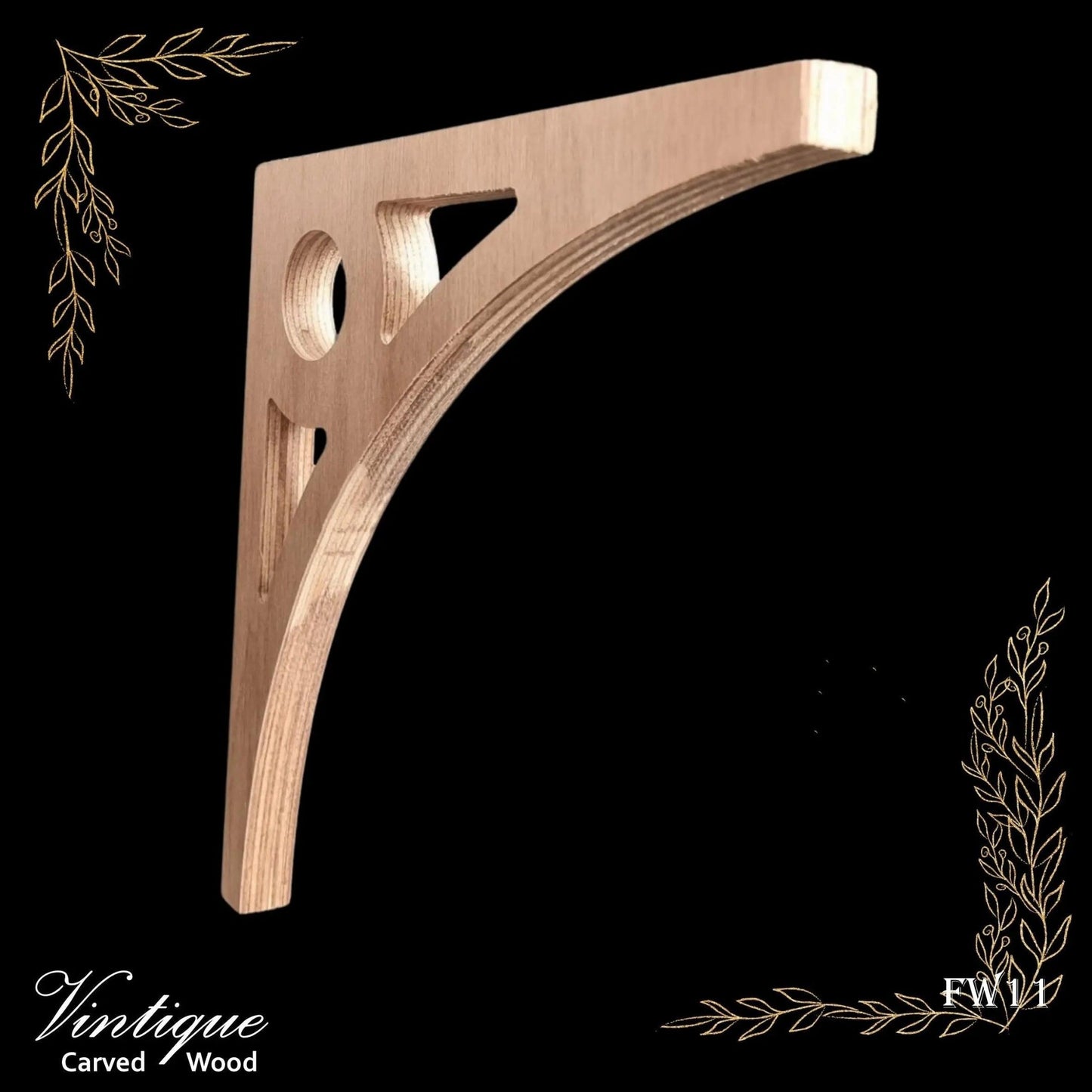 Carved wooden Lace Fretwork-Patio (FW11) 226mm x 240mm-Vintique Concepts