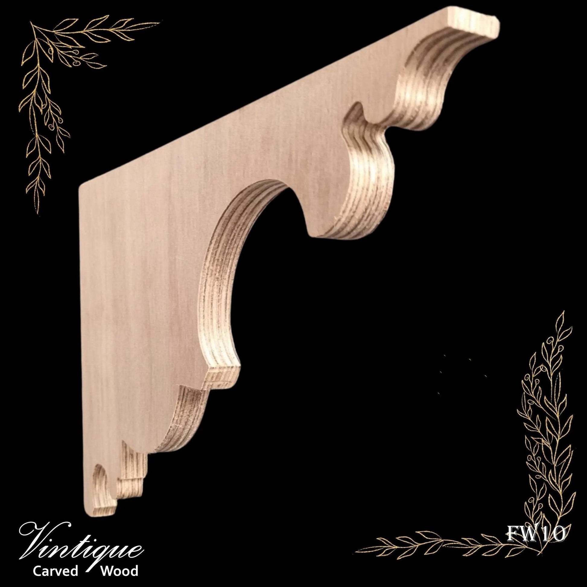 Carved wooden Lace Fretwork-Veranda (FW10) 348mm x 239mm-Vintique Concepts