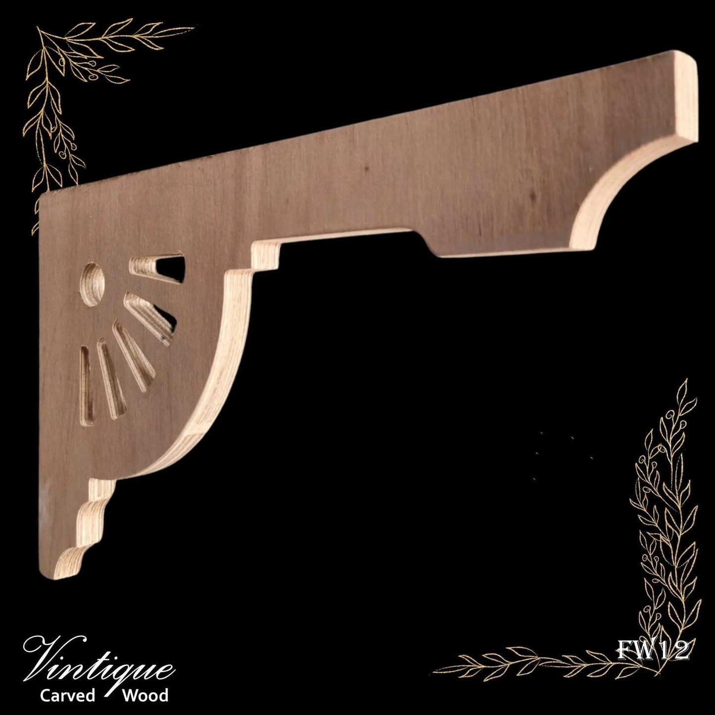 Carved wooden Lace Fretwork-Wagon Wheel (FW12) 395mm x 241mm-Vintique Concepts