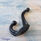 Cast Iron 2 Ball double prong Coat hook 103mm long-Vintique Concepts