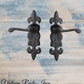 Cast Iron Fleur de lis door levers (pair)-Vintique Concepts