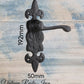 Cast Iron Fleur de lis door levers (pair)-Vintique Concepts