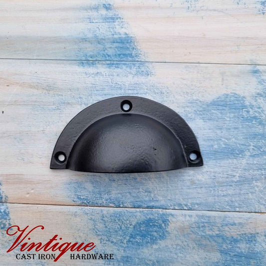 Cast Iron Half Moon Cup Drawer Handle 95mm long