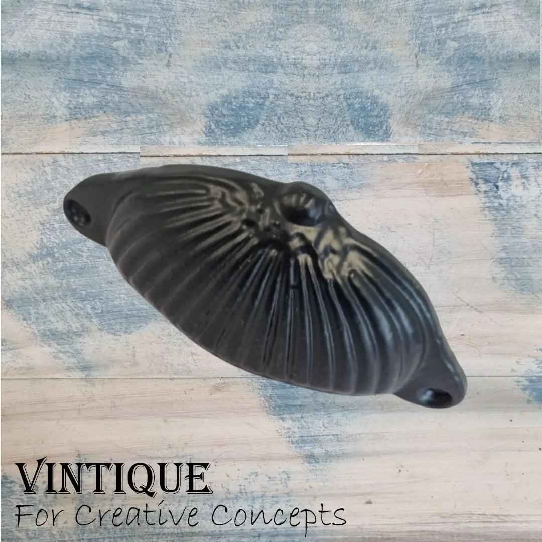 Cast Iron Half Moon Fluted with dome Cup Drawer Handle 105mm long
