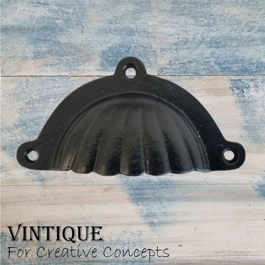 Cast Iron Scallop shell Cup Drawer Handle 96mm long