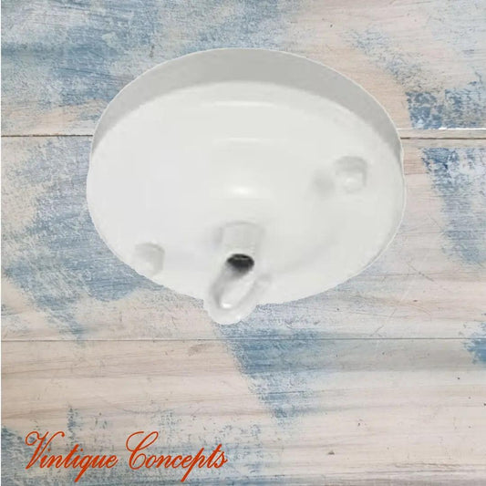 Ceiling Rose Cover Plate Lamp ,chandelier, plant Hook-White-Vintique Concepts