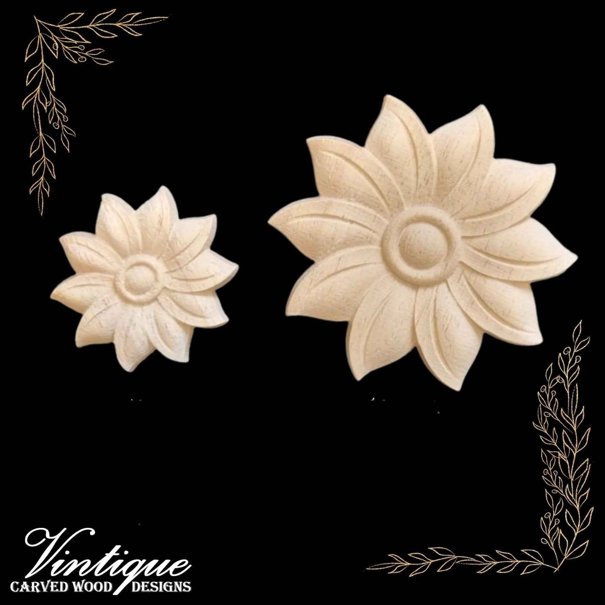 Centre Sunflower wood applique 8cm Diameter