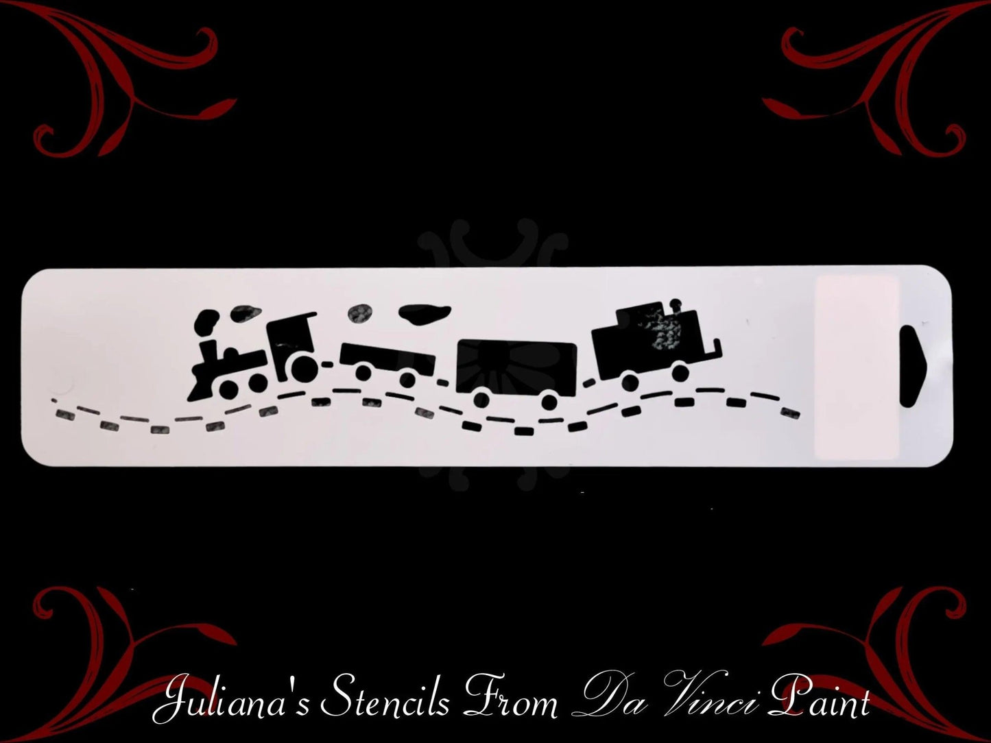 Choo Choo Train Border Childrens Wall / furniture paint stencil 355mm x 75mm-Vintique Concepts